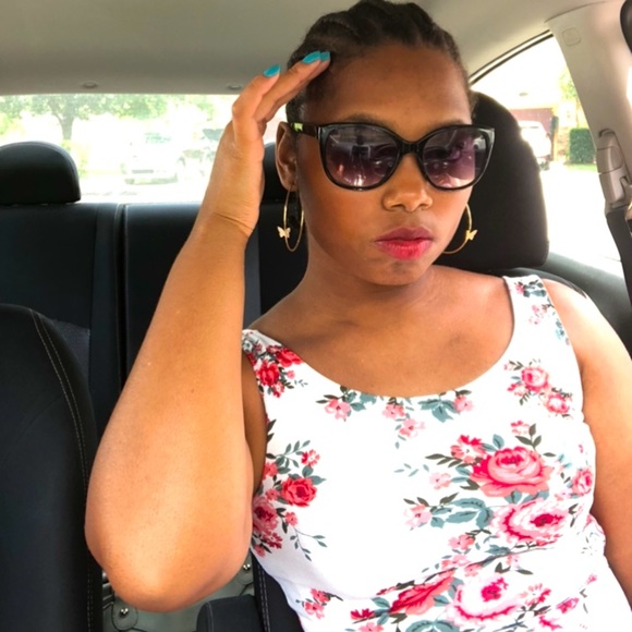 Red pink & white floral dress H&M size 4 - Picture 2 of 9